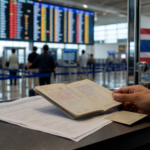 Pass och myndighetshandlingar vid en thailändsk immigrationsdisk
