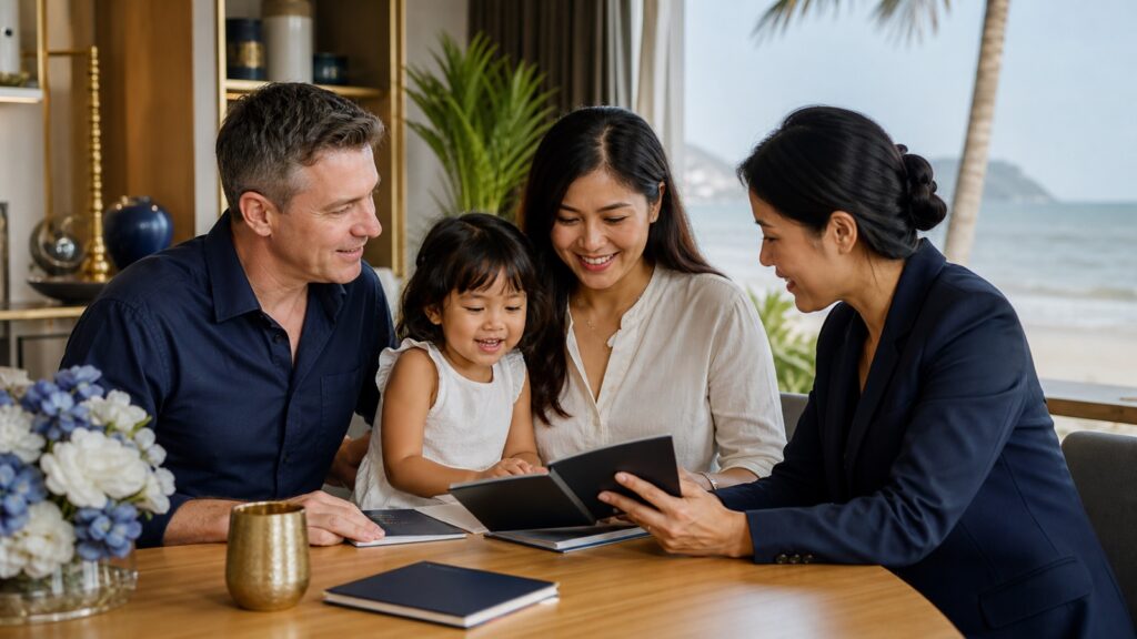 Thai and international family preparing a 60-day family extension