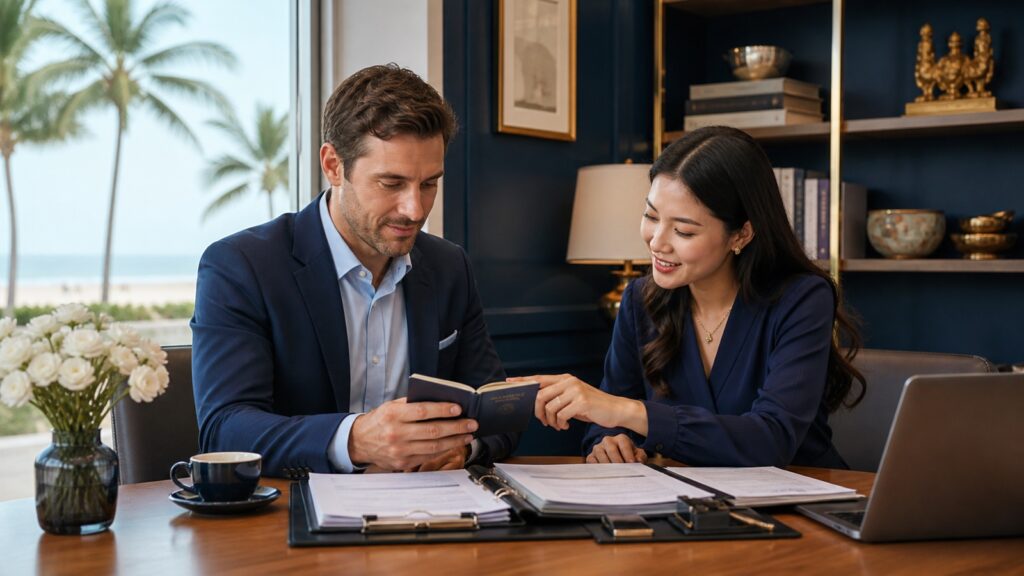 Business professional reviewing a Thailand Non-B visa application