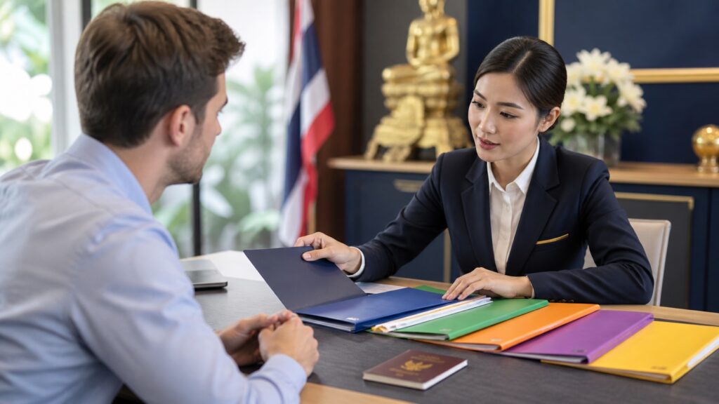 Adviser explaining Thailand Non-Immigrant visa categories