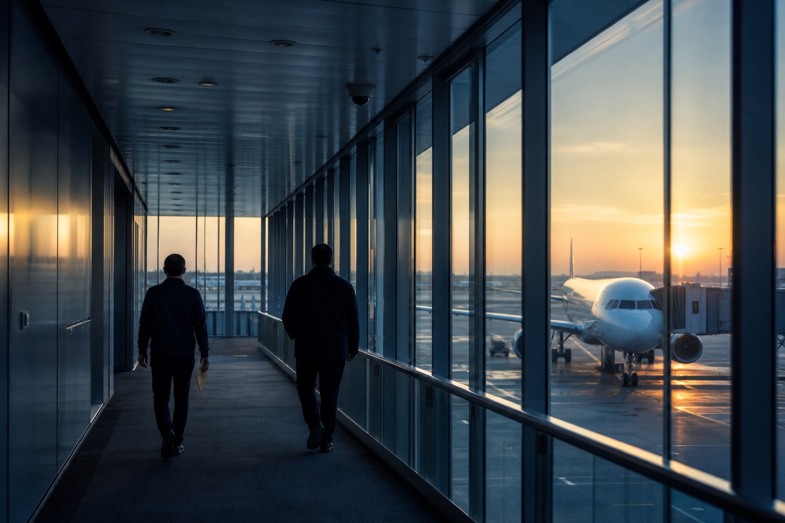 Representative escorted departure through an airport after deportation clearance in Thailand