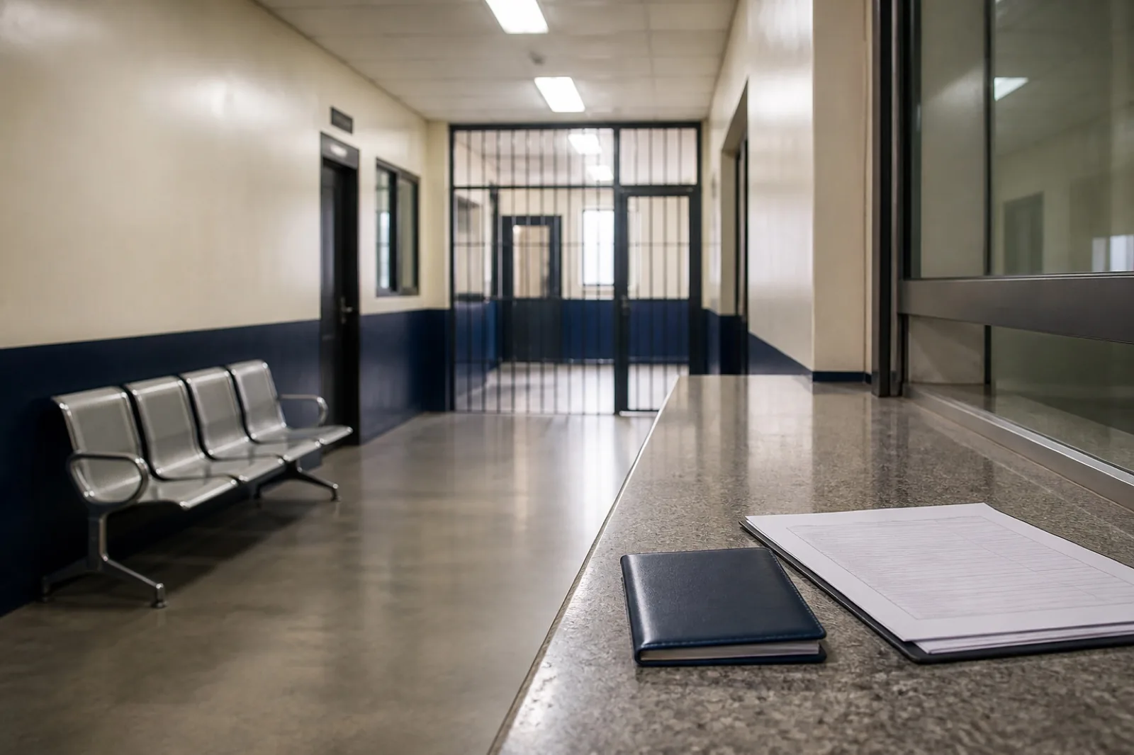 Representative immigration processing corridor after a Thailand overstay arrest