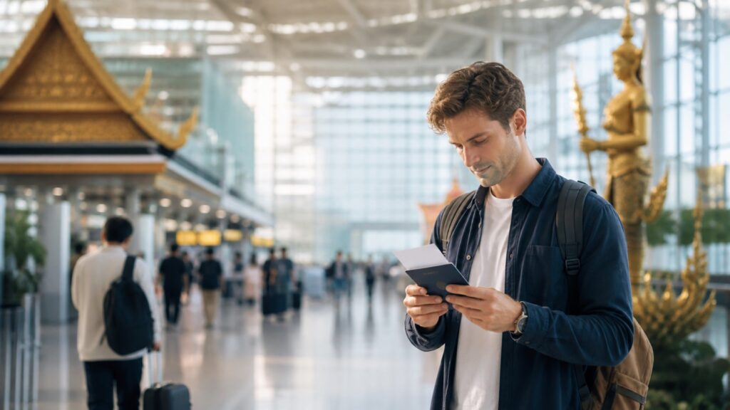 Traveller preparing for Thailand tourist visa and visa-exempt entry