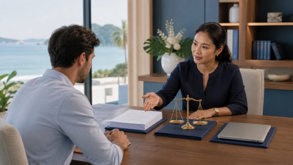 Client comparing immigration assistance legal advice and self-application