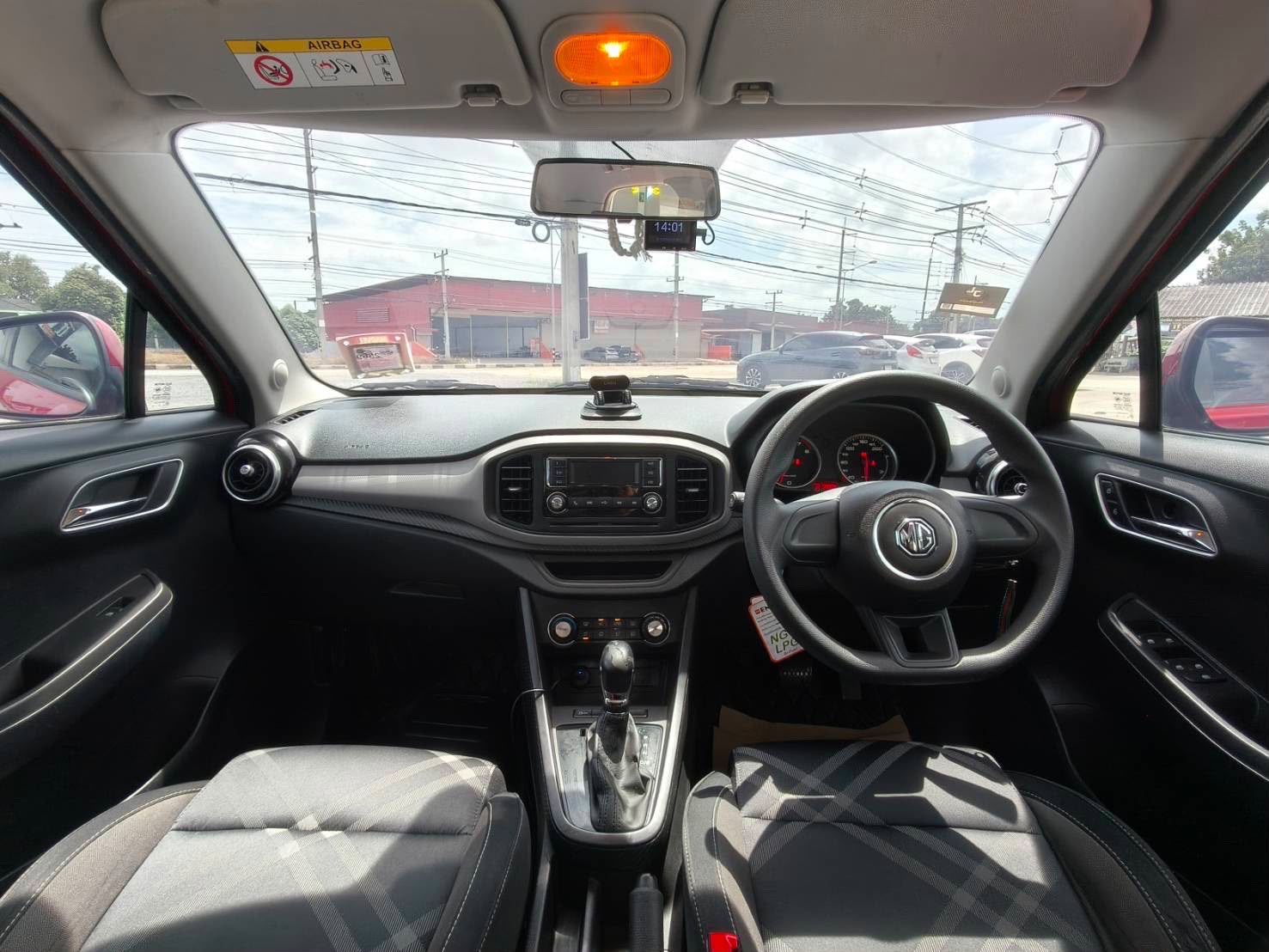 Interior and automatic transmission of 2020 MG 3 rental car in Hua Hin