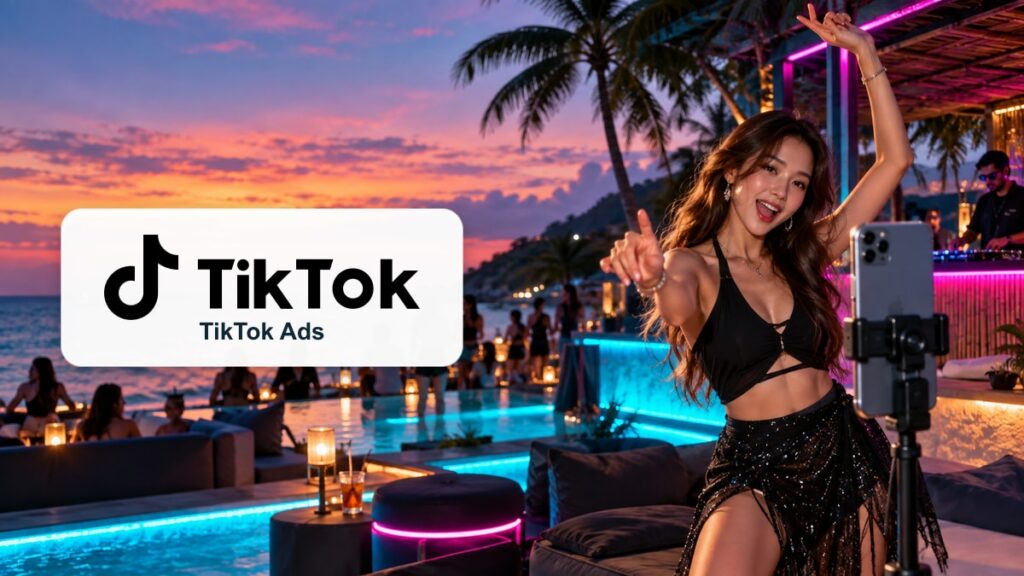 TikTok advertising for a Hua Hin beach club